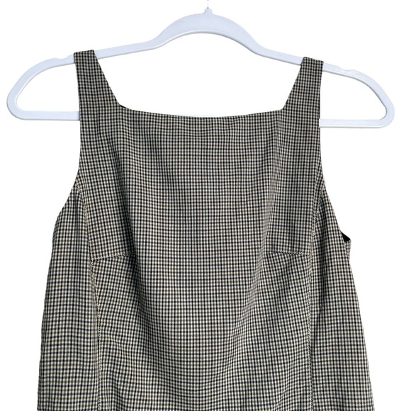 Theory Plaid Check Square Neck Dress Sleeveless Mini Women's Size 4 Wool Y2K - Picture 9 of 10